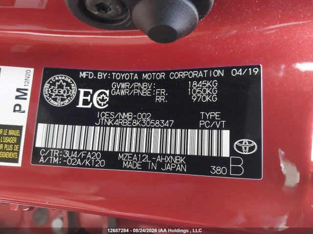 Toyota COROLLA HATCHBACK 2019 JTNK4RBE8K3058347 Image 20