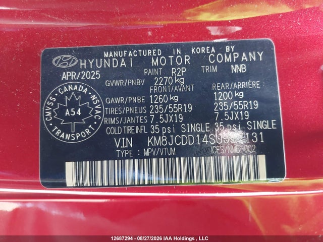 KM8JCDD14SU357131 Hyundai Tucson N-line Hybrid Awd