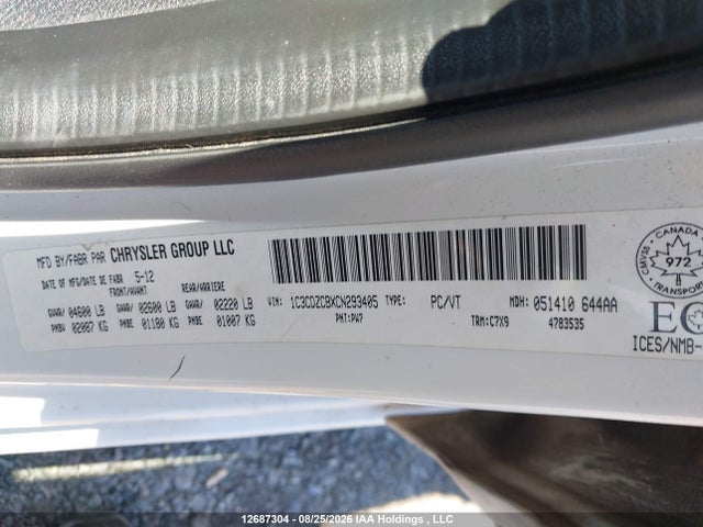 Продаж на аукціоні авто 2012 Dodge Avenger Sxt, vin: 1C3CDZCBXCN293405, номер лоту: 12687304