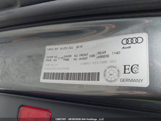 Aukcja sprzedaży 2017 Audi A4 Premium, vin: WAUANAF43HN024486, numer aukcji: 12687307