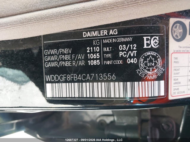 Продажа на аукционе авто 2012 Mercedes-benz C 250 4matic, vin: WDDGF8FB4CA713556, номер лота: 12687327