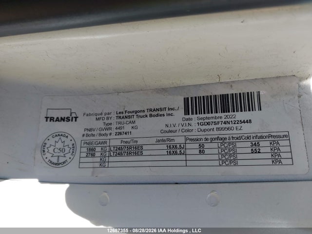 1GD07SF74N1225448 GMC Savana Cutaway G3500