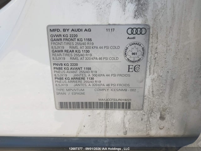 Audi Q3 2.0t Progressiv 2018 WA1JCCFS3JR019221 Image 9