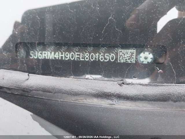 2015 Honda Cr-v მანქანა იყიდება აუქციონზე, vin: 5J6RM4H90FL801650, აუქციონის ნომერი: 12687381