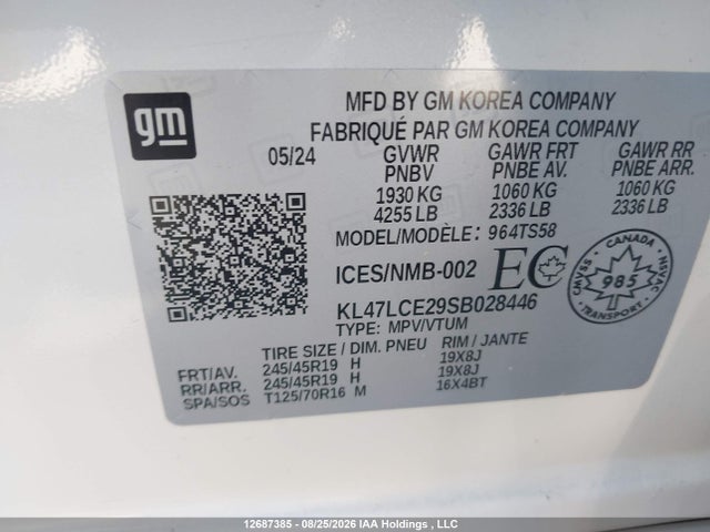 Продажа на аукционе авто 2025 Buick Envista Avenir Fwd, vin: KL47LCE29SB028446, номер лота: 12687385