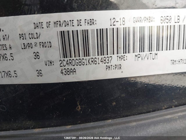 Dodge Grand Caravan Se 2019 2C4RDGBG1KR614837 Image 9
