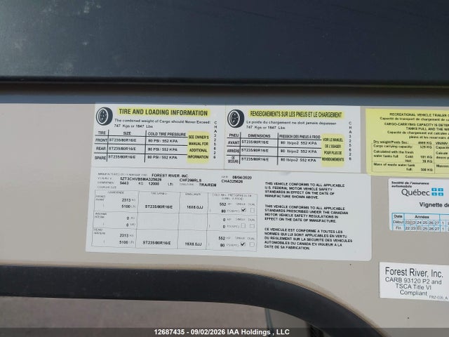 Продаж на аукціоні авто 2021 Chaparral Trailers Of Ar , vin: 5ZT3CHVB5MA325626, номер лоту: 12687435