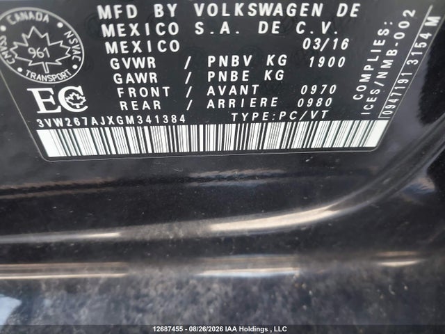 Volkswagen Jetta 2016 3VW267AJXGM341384 Image 9