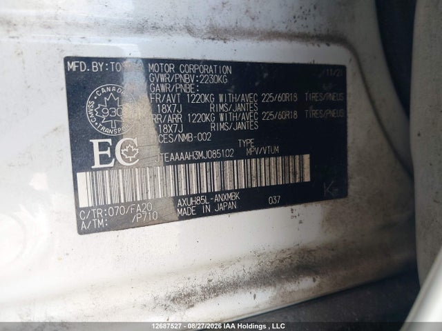 Toyota Venza 2021 JTEAAAAH3MJ085102 Image 18