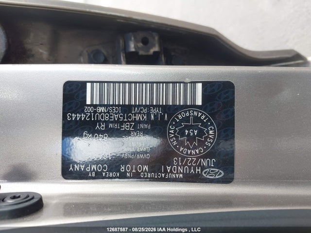 Продаж на аукціоні авто 2013 Hyundai Accent, vin: KMHCT5AE8DU124443, номер лоту: 12687587