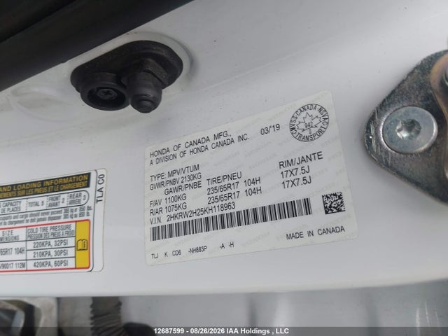 Honda CR-V LX 2019 2HKRW2H25KH118963 Image 19