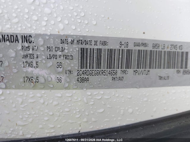 Dodge Grand Caravan Gt 2019 2C4RDGEG6KR514650 Image 9