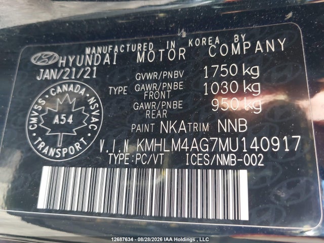 Hyundai ELANTRA SEL 2021 KMHLM4AG7MU140917 Image 22