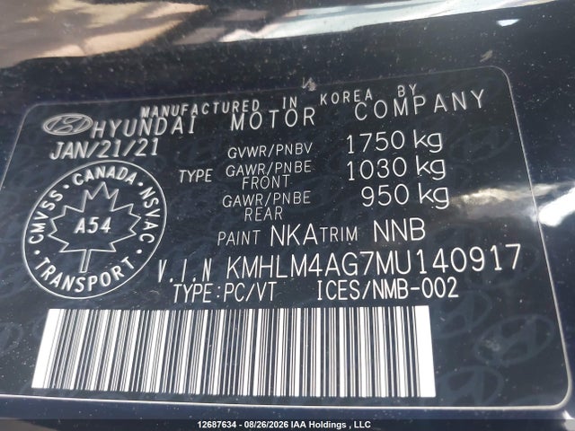 Hyundai ELANTRA SEL 2021 KMHLM4AG7MU140917 Image 9