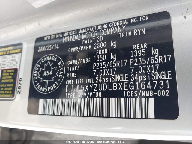 Продаж на аукціоні авто 2014 Hyundai Santa Fe Sport, vin: 5XYZUDLBXEG164731, номер лоту: 12687638