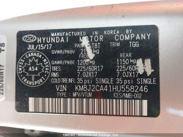 Hyundai Tucson 2017 KM8J2CA41HU558246 Image 19