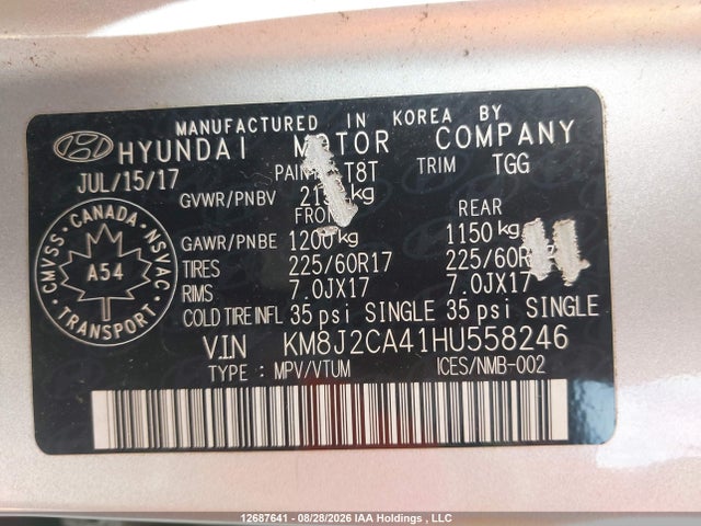 Hyundai Tucson 2017 KM8J2CA41HU558246 Image 9