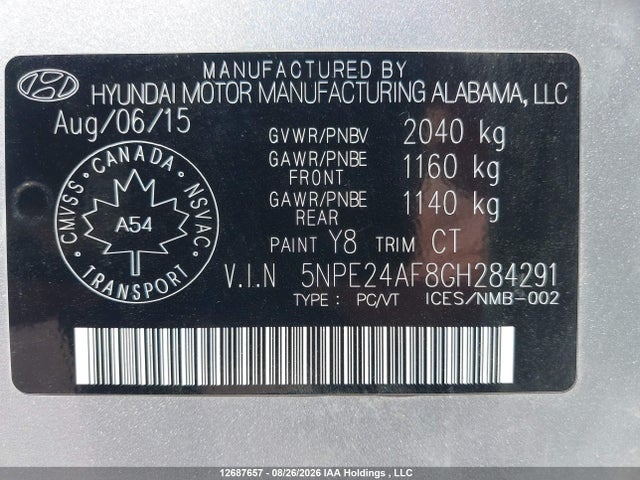 Hyundai SONATA SE 2016 5NPE24AF8GH284291 Image 18