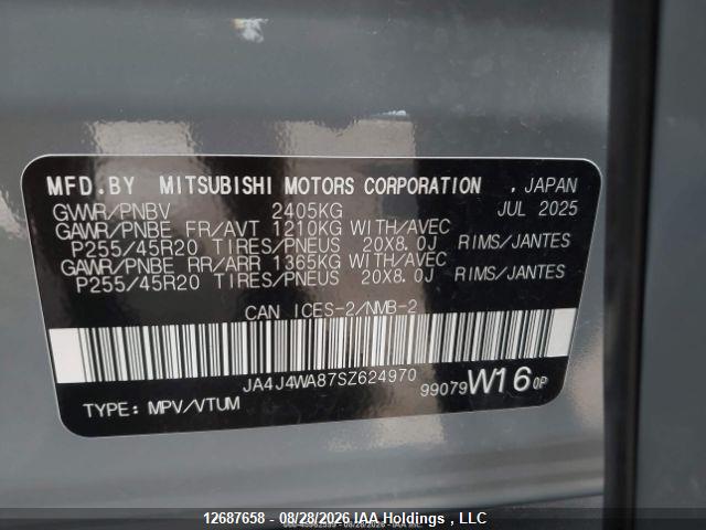 12687658 :رقم المزاد ، JA4J4WA87SZ624970 vin ، 2025 Mitsubishi Outlander مزاد بيع