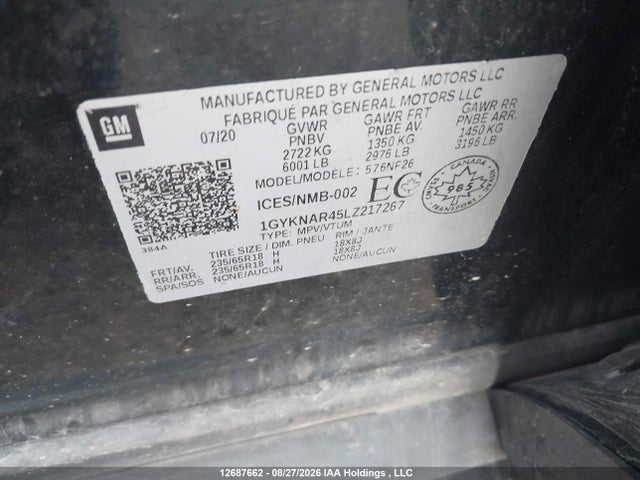 Cadillac XT5 LUXURY 2020 1GYKNAR45LZ217267 Image 9