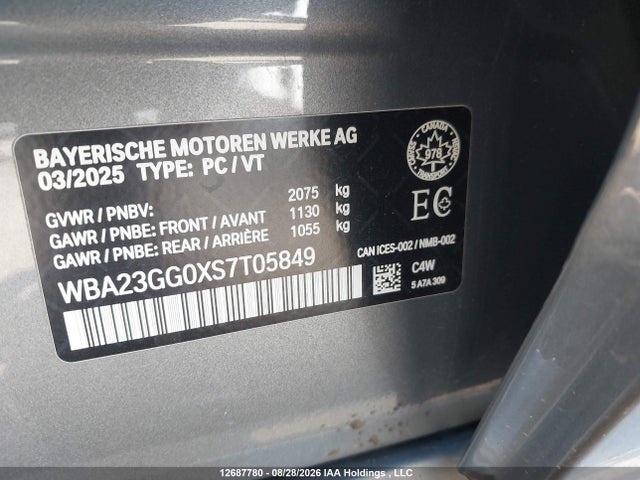 Продаж на аукціоні авто 2025 Bmw 228xi, vin: WBA23GG0XS7T05849, номер лоту: 12687780