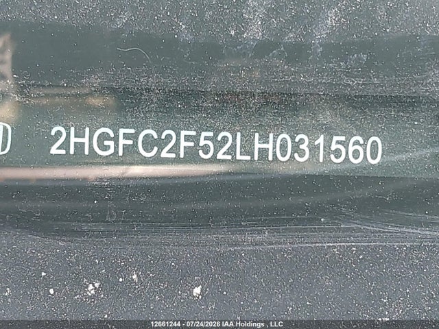 Honda Civic Lx 2020 2HGFC2F52LH031560 Image 20