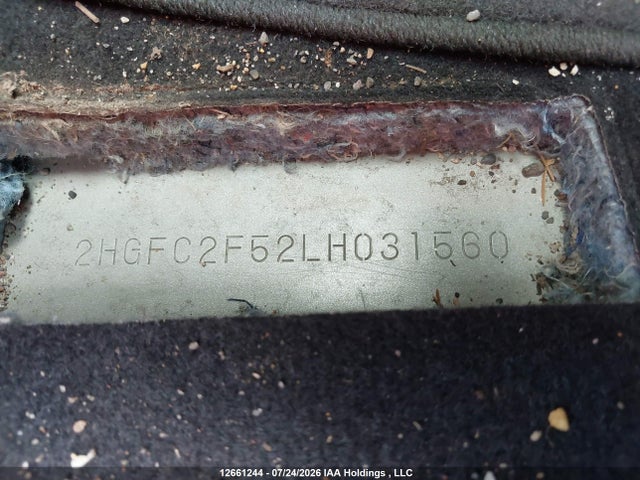 Honda Civic Lx 2020 2HGFC2F52LH031560 Image 9