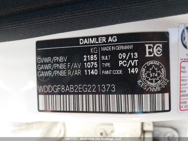 WDDGF8AB2EG221373 Mercedes-Benz C 300 4matic