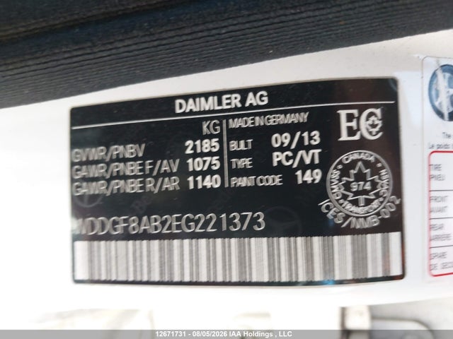 WDDGF8AB2EG221373 Mercedes-Benz C 300 4matic