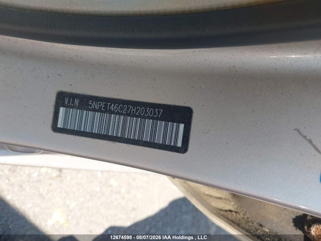 Продажа на аукционе авто 2007 Hyundai Sonata Gl/gls, vin: 5NPET46C27H203037, номер лота: 12674598