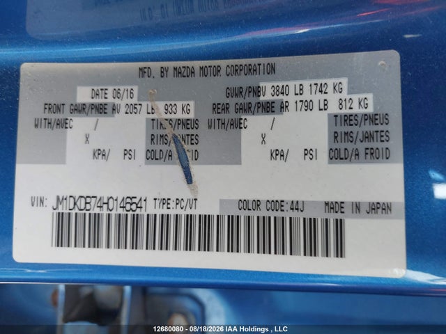 JM1DKDB74H0146541 Mazda Cx-3 Gx