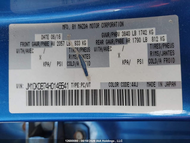 JM1DKDB74H0146541 Mazda Cx-3 Gx