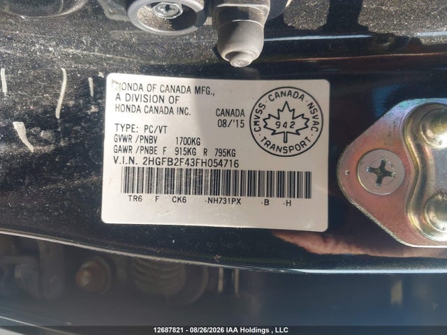 2HGFB2F43FH054716 Honda Civic Lx