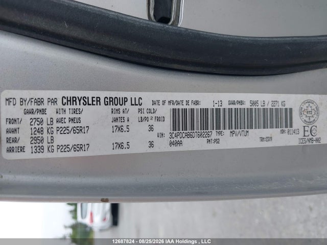 Aukcja sprzedaży 2013 Dodge Journey Se, vin: 3C4PDCAB6DT602267, numer aukcji: 12687824