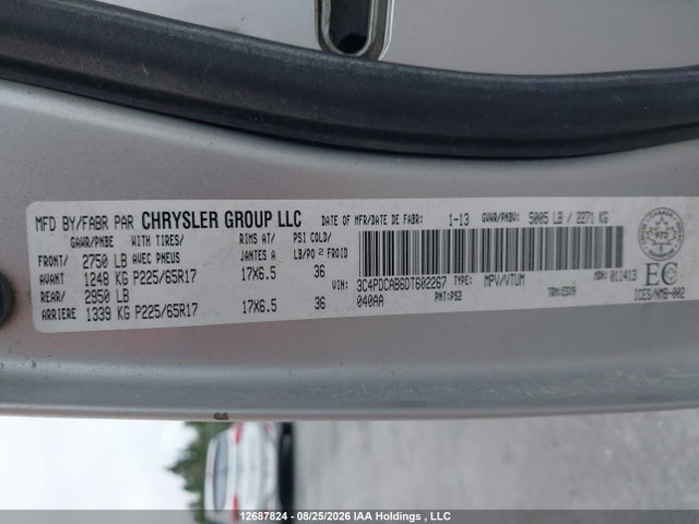 Aukcja sprzedaży 2013 Dodge Journey Se, vin: 3C4PDCAB6DT602267, numer aukcji: 12687824