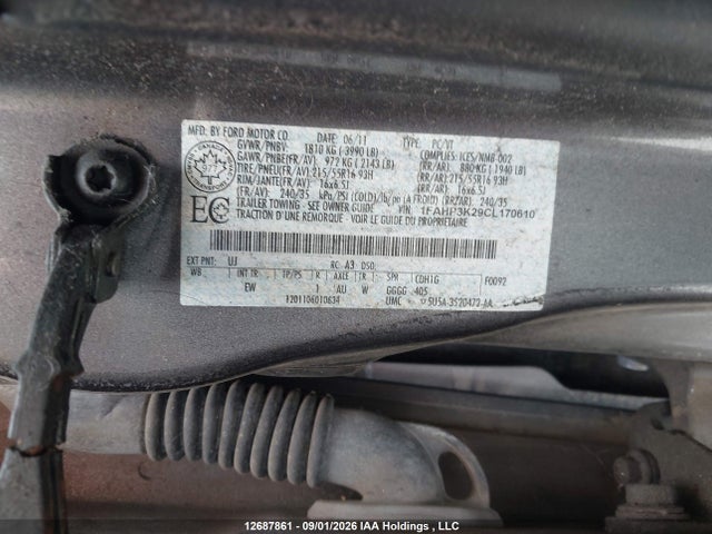 2012 Ford Focus Se მანქანა იყიდება აუქციონზე, vin: 1FAHP3K29CL170610, აუქციონის ნომერი: 12687861