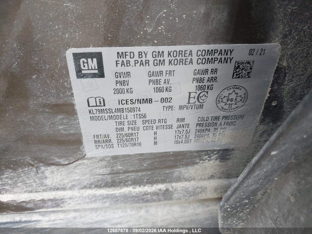 KL79MSSL4MB150974 Chevrolet Trailblazer