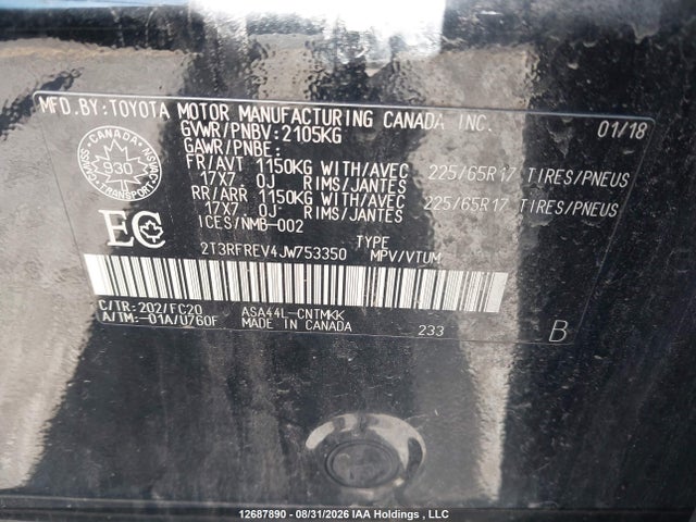 Toyota Rav4 Xle 2018 2T3RFREV4JW753350 Image 18