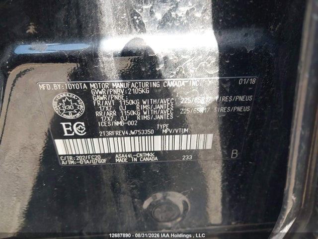 Toyota Rav4 Xle 2018 2T3RFREV4JW753350 Image 9