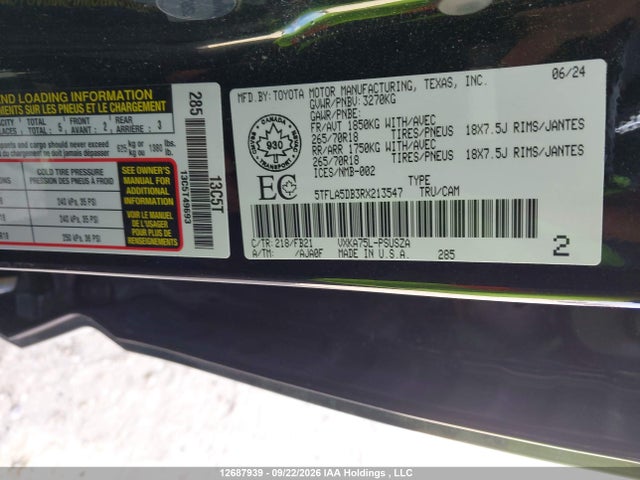 5TFLA5DB3RX213547 Toyota Tundra Crewmax Sr/crewmax Sr5