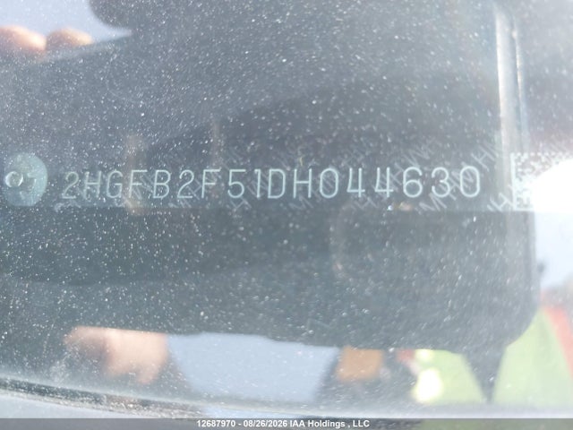 12687970 :رقم المزاد ، 2HGFB2F51DH044630 vin ، 2013 Honda Civic Ex مزاد بيع