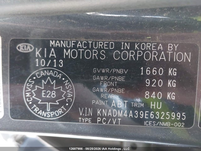 KIA RIO LX 2014 KNADM4A39E6325995 Image 9