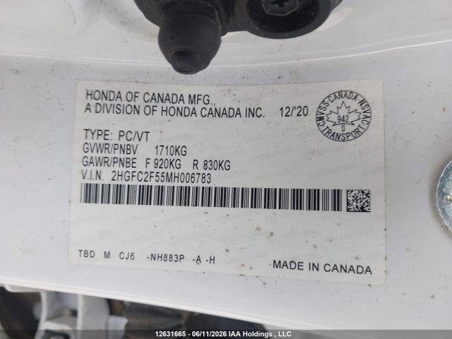 Honda Civic Lx 2021 2HGFC2F55MH006783 Image 19