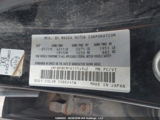 JM1BPBCM1K1114942 Mazda 3 Preferred Plus