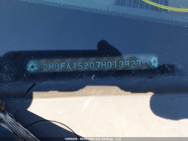 Aukcja sprzedaży 2007 Honda Civic, vin: 2HGFA15207H013927, numer aukcji: 12688029