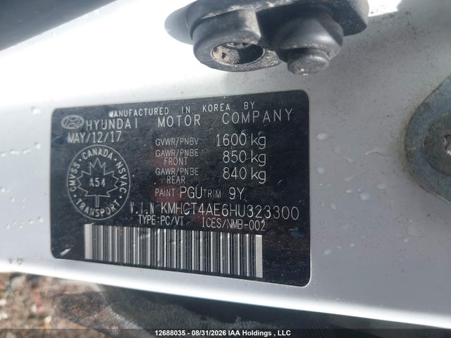 Hyundai ACCENT SE 2017 KMHCT4AE6HU323300 Image 9