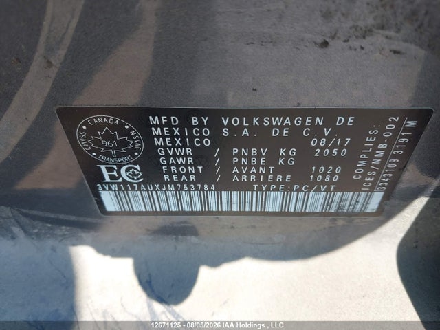 3VW117AUXJM753784 Volkswagen Golf Sportwagen 1.8 Tsi Comfortline/1.8 Tsi Trendline