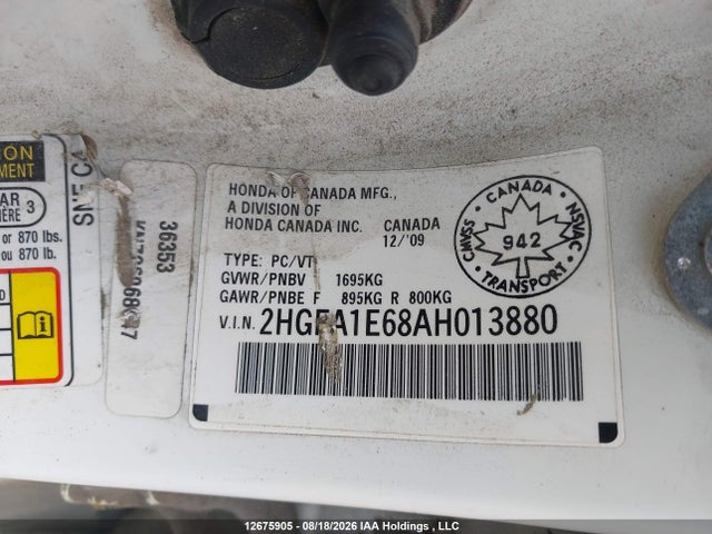 Продаж на аукціоні авто 2010 Honda Civic Sport, vin: 2HGFA1E68AH013880, номер лоту: 12675905