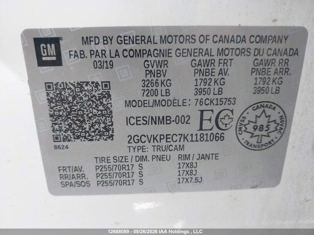 Chevrolet Silverado 1500 Ld Lt 2019 2GCVKPEC7K1181066 Image 9