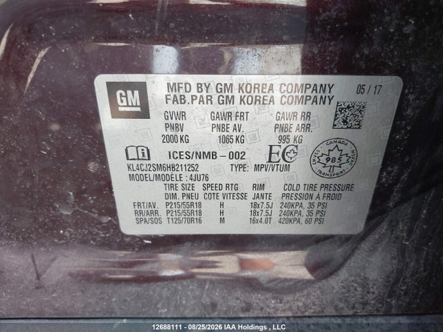 KL4CJ2SM6HB211252 Buick Encore Sport Touring